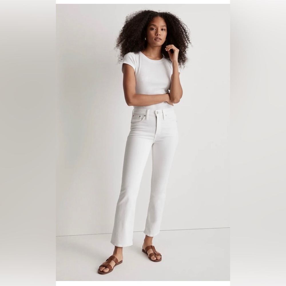 Madewell White Cali Demi Boot Jeans